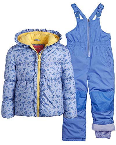 Wippette Girls Heavyweight Insulated Ski Jacket and Snow Bib Snowsuit Set, Size 12 Months, Lavender
