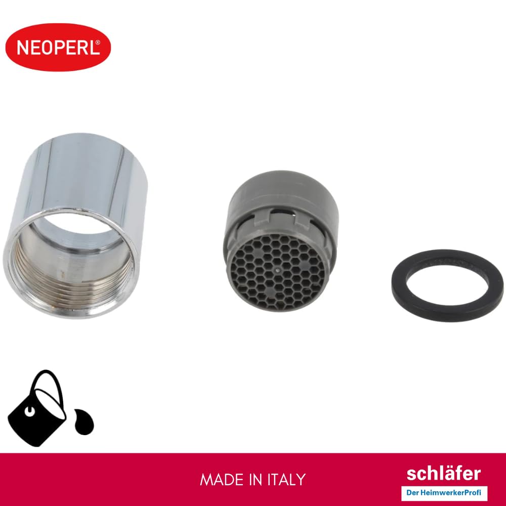 Schläfer 10002516 | 2PZ- Aireador hembra M16 universal, aireador grifo mezclador baño y cocina, filtro antical, rosca interior M16X1, compatible con NEOPERL HONEYCOMP PCA Cromo.