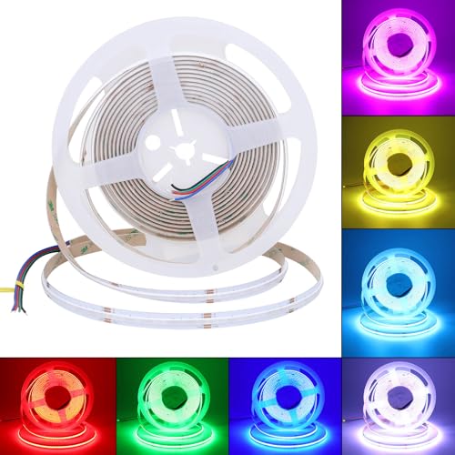 Image of GOMING 24V 16.4ft /5M Spotlight Linear RGB COB LED Strip Light 576LEDs /M Flexible 14W /M Uniform Glow IP20 No Waterproof LED Tape Lights for Bedroom Party DIY Decoration(Without Controller&Adapter)