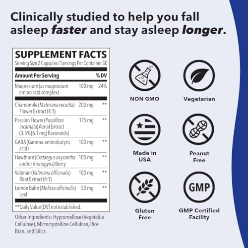 LifeSeasons Rest-ZZZ Melatonin Free - Sleep Support Supplement - Calms Nervous System - Eases Restlessness & Nerve-Related Sleeplessness - Magnesium GABA & Chamomile - 60 Capsules - Image 7
