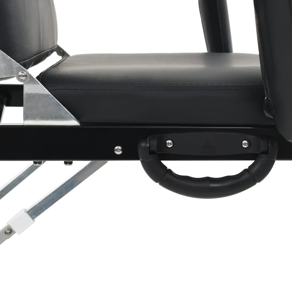 Refined Kosmetikliege Massageliege Massagebank Behandlungsstuhl Tragbarer Kosmetikstuhl Kunstleder 185x78x76 cm Schwarz