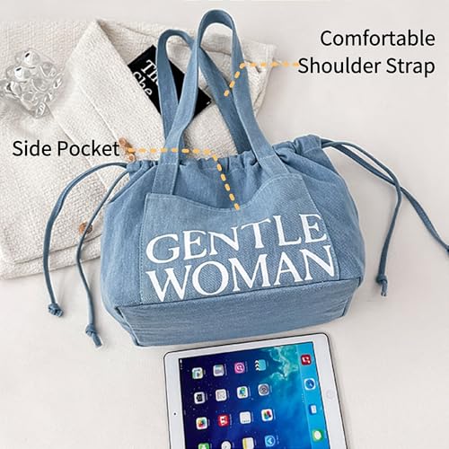 Bolso Tote de mezclilla casual grande para mujer miniatura 6