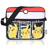 Bolsos Infantiles Negros Pokémon para Niños | Bolsa De Mensajero Deportiva con Pikachu | Mochila Pokemon con Correa Larga para Usar como Bandolera | Bolsa De Viaje Elegante | Regalo De Cumpleaños