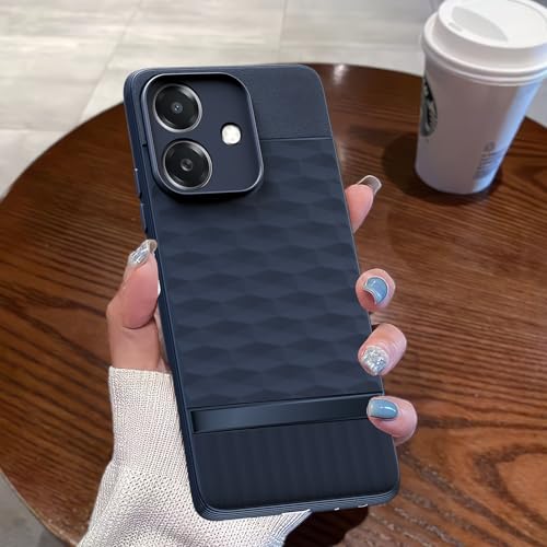 Image of Pikkme Back Cover for Oppo A3x 5G / A3x 4G / A3 5G Camera Protection 3D Hexa Cube Design Silicone Protective Bumper Case (Blue)