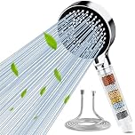 dothnix Filter Shower Head and Hose 1.5 M, High Pressure Shower Head with 5 Spray Modes, Universal Hard Water Filter Showerhead for Residual Chlorine Removal