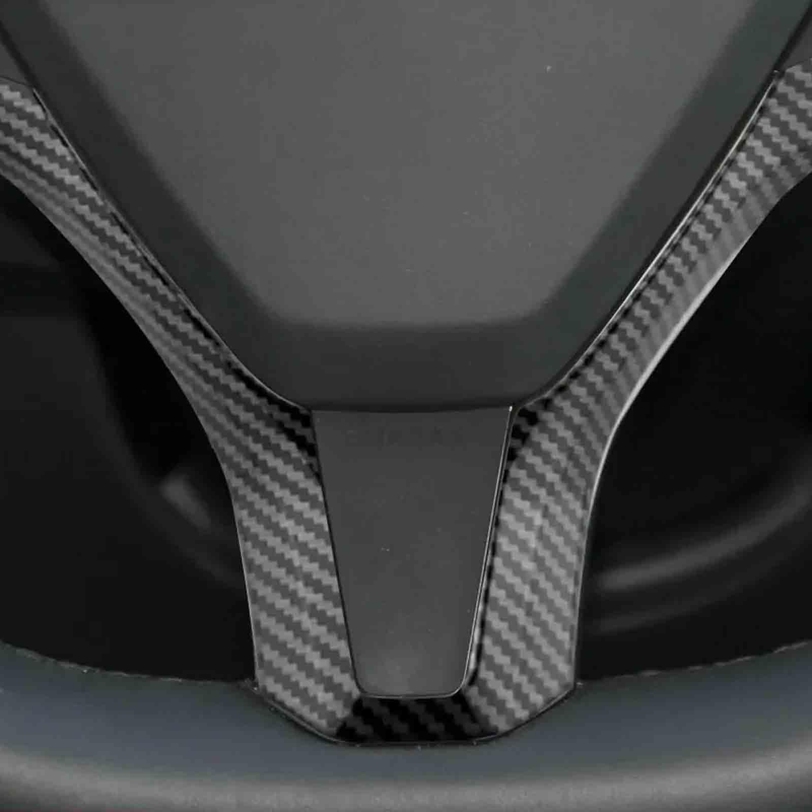 Naklejkadla kierownicę, osłona panelu kierownicy, pokrowiec dekoracyjny z włókna węglowego, akcesoria samochodowedla modelu Tesla S, modelu X 2016-2022