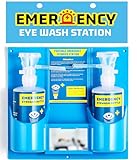 Frifreego Portable Eye Wash Station with Eyewash Bottles, Emergency Wall Mount Eyewash Station, Self-contained Eye Wash Kit with Mirror&16.09oz Bottles, Emergency Eye Wash Unit, NO Eyewash Solution