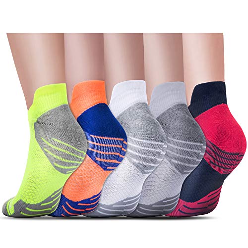 Image of Vividmoo Cycling Socks Running Performance Low Cut Athletic Sock for Women /Men, 5 Pairs No Show Socks