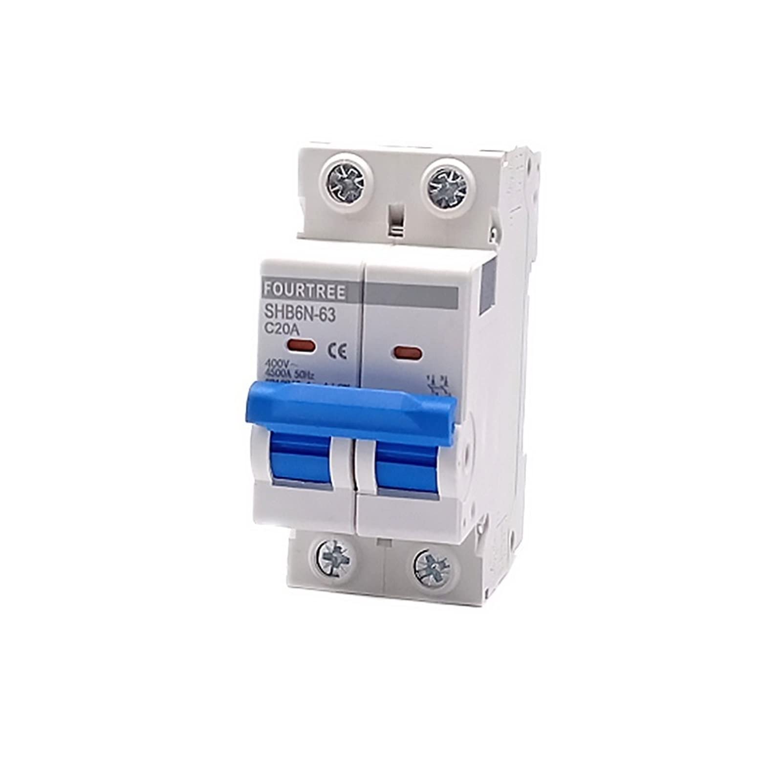 Disjoncteur 2 pôles 25A type C pour tableau électrique domestique sur rail DIN