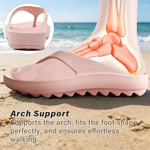 Image of Women Arch Support Flip Flops EVA Thong Sandals | Comfortable,Waterproof,Lightweight,Slip Resistant,Shock Absorbing,Beach Shower Daily Wear