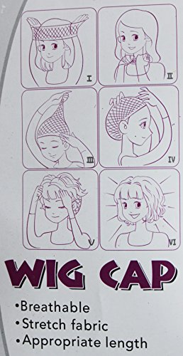 CAISHA Haarnetz Perückenunterziehhaube Perücke Cap 2 Stücke Schwarz WC4
