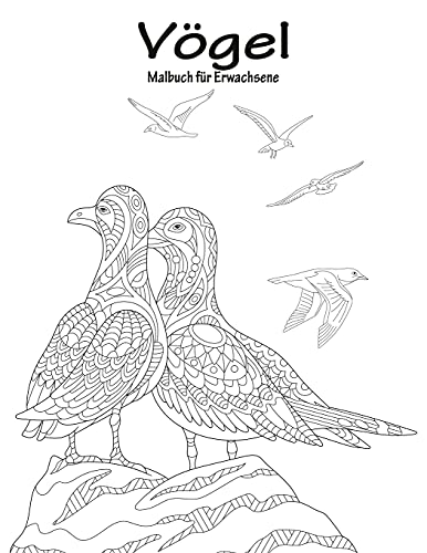 Vögelmalbuch für Erwachsene 1 (German Edition)