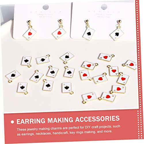 VILLCASE 30 Pçs Brinco De Pingente De Pôquer Fazendo Acessórios Pingentes Para Joias Artesanais DIY