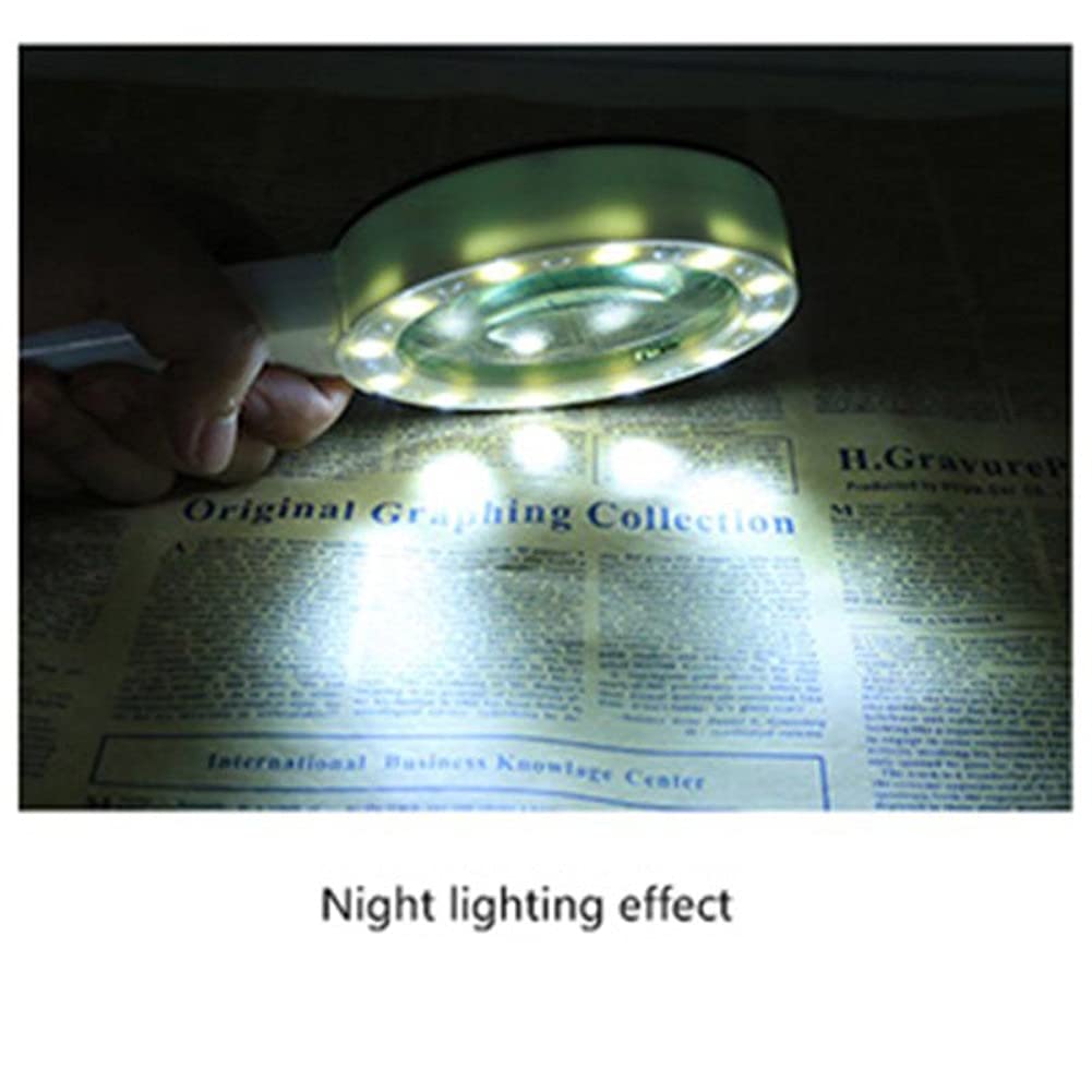 Lupa de 30 aumentos con luz LED, Lupa de Mano iluminada, microscopio con Lente retroiluminada, lupas de Lectura para Personas Mayores