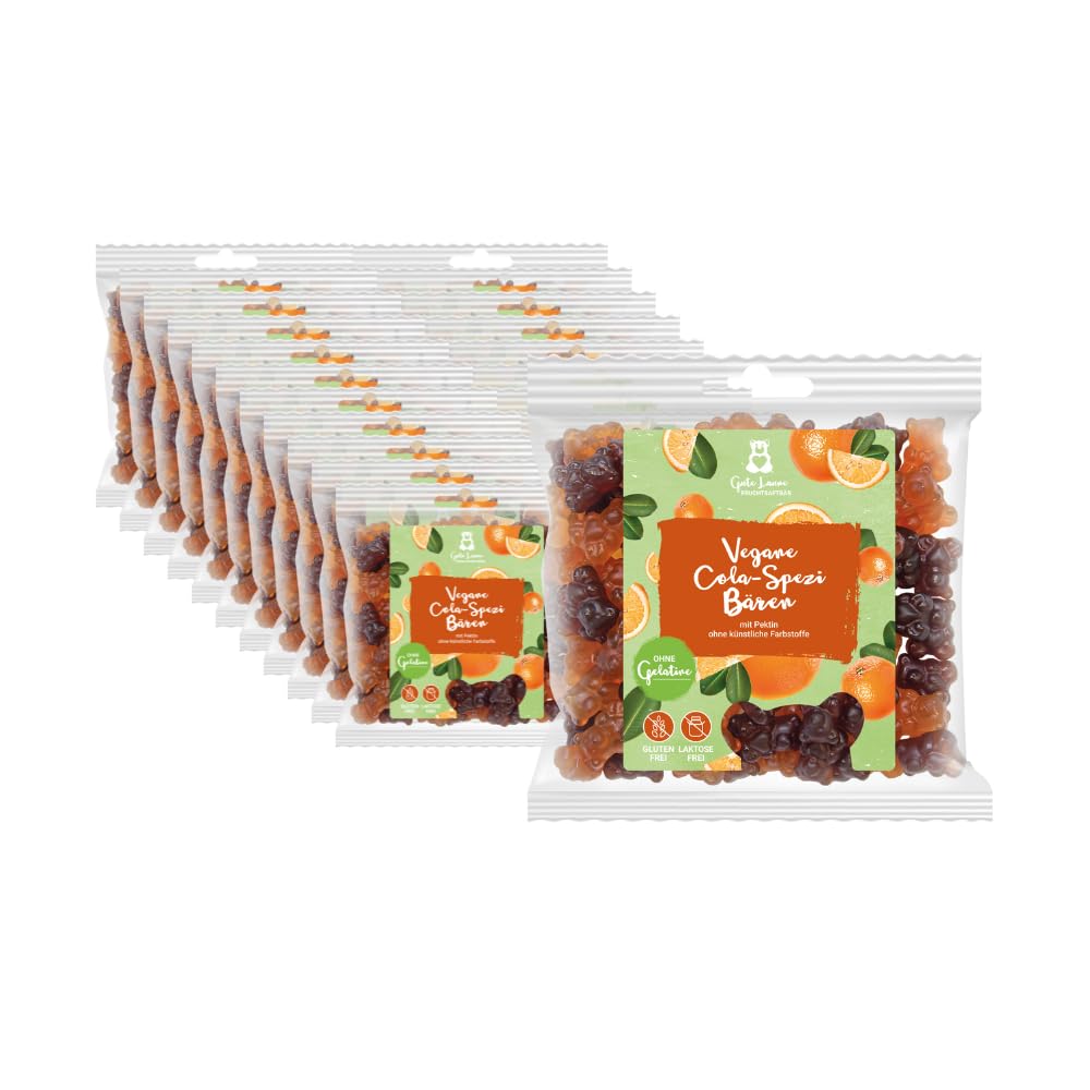 Vegane Cola-Spezi Fruchtsaftbären Großverpackung 3,45kg (23 x 150g) - Premium Gummibärchen mit 20% Fruchtsaft - Snacks für Büro, Konferenzraum, Empfang, Firmen & Mitarbeiter