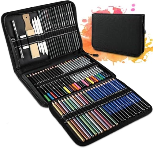 Kit de Desenho Profissional Lápis 72 Pçs/Conjunto, Lápis de Cor P...