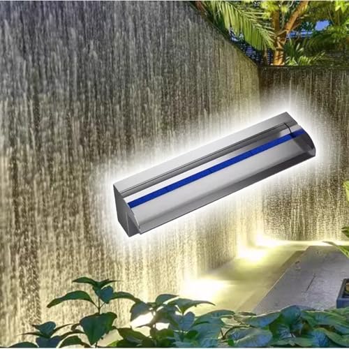 Kit di Scarico per Cascata con Tubo corrugato per Esterni, (Mini Scarico per Cascata per Piccoli laghetti e Giardini in Contenitore - Personalizzabile da 8" a 12" di Larghezza, Resistente AC