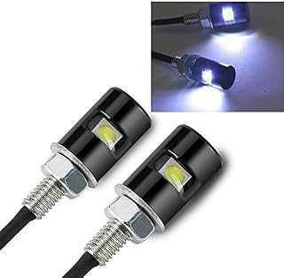 Rupse 2PCS White LED Motorcycle Car License Plate Screw Blot Light