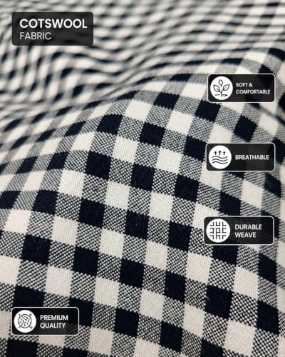 Image of Cotswool Checks Unstitched Shirt Fabric 2.25 Meter, 44 Inch