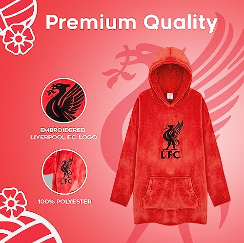 Liverpool F.C. Oversized Hoodie Blanket For Men, Official Football Gifts