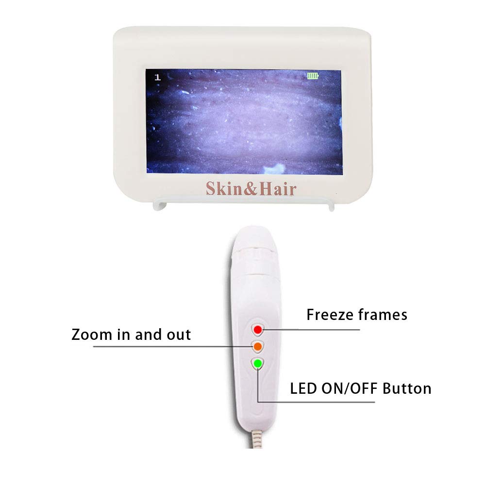 Haarfollikel-Detektor, Ladetyp Haar-Haut-Scanner, Scalp Analyzer Machine mit 50X/200X-Objektiv, Haar und Kopfhautbehandlungen, Test auf Haarfeuchtigkeit, Flexibilität, Ölgehalt, Haarglanz(EU)
