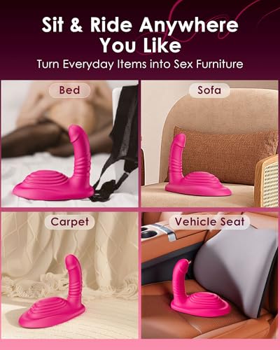 Riding Grinding Thrusting Dildo Vibrator - Remote Control Sex Grinders with 9 Thrusts & Vibrations for Clit Perineum G Spot Anal Stimulation, Women Female Sex Toy Adult Toys & Games Sex Machine Dildos - Image 5