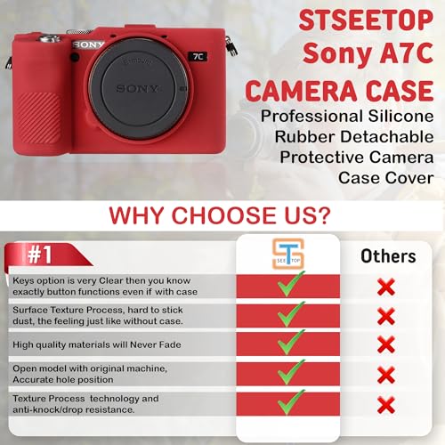 Funda protectora para cámara Sony A7C en silicona roja miniatura 4