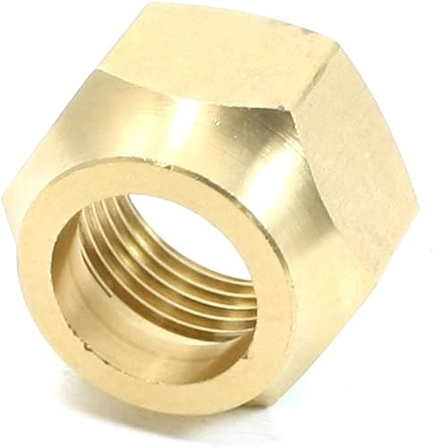 IIVVERR Tono dorado Latón de 0.787in, rosca hembra, cabeza hexagonal, tuercas de rosca hexagonal, tono dorado (Tono dorado Latón, 0.787in, Rosca
