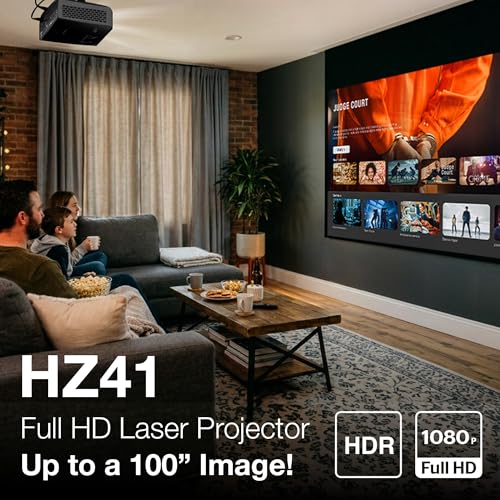 Image of Optoma HZ41 4600-Lumen Full HD Laser DLP Home Theater and Gaming Laser Projector - Black