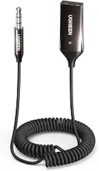 UGREEN Adaptador Bluetooth 5.3 para entrada auxiliar de carro - receptor com microfone embutido para chamadas viva-voz, compatível com alto-falante de carro e áudio doméstico