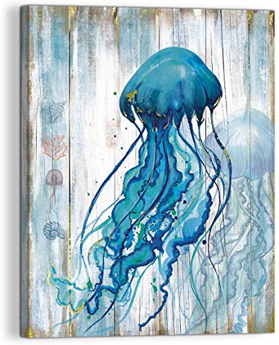 Wall Art for Bathrooms Marine Theme ocean Decor Blue Jellyfish Canvas Printing Decor Used for Bedroom Wall Art for Restaurant Kitchen Office living Room Mural decoration(Multicolor) (12x16inch NO Framed) Wall Art for Bathrooms Marine Theme ocean Decor Blue Jellyfish Canvas Printing Decor Used for Bedroom Wall Art for Restaurant Kitchen Office living Room Mural decoration(Multicolor) (12x16inch NO Framed)