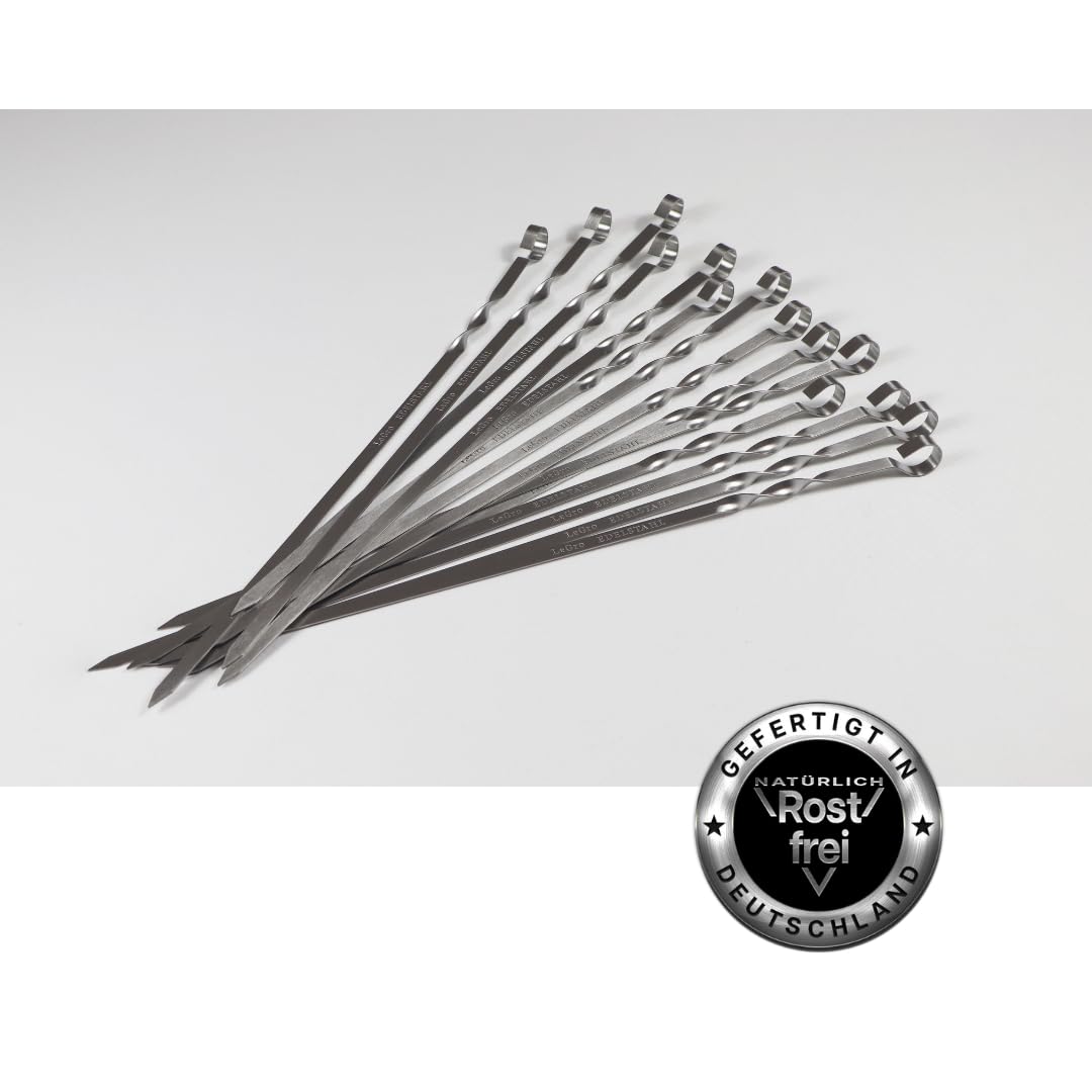 Barra spiedino/spiedino/accessorio per barbecue in acciaio inox (550 mm con 12 spiedini)