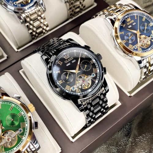 Image of OLEVS Automatic Mens Watch Self Winding Stainless Steel Gold Watch for Men