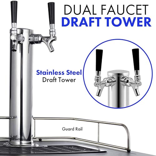 Mini frigorifero commerciale per birra, dispenser a doppia testa con temperatura e flusso regolabili, ideale per bar domestici ed eventi all'aperto