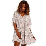 Das perfekte Tunika-Kleid für Freizeit, Strand und für festliche Anlässe... Garantiert einen Hingucker und überrascht mit einer luftig, weiten Schnittform und einem verführerischem Dekolleté.