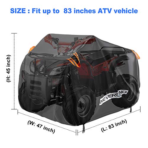 Image of NEVERLAND ATV Cover 300D Waterproof Heavy Duty 4 Wheel Quad Cover up to 82 inch