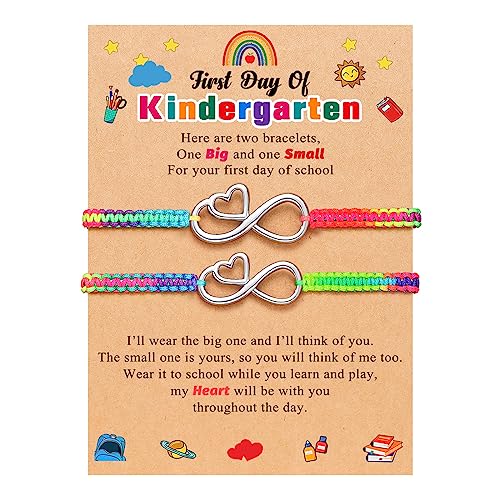 Image of Love Infinite Rainbow Bracelets- Kindergarten Pre K 1st 2nd Grade Back to School Mommy and Me Mom Daughter Gifts