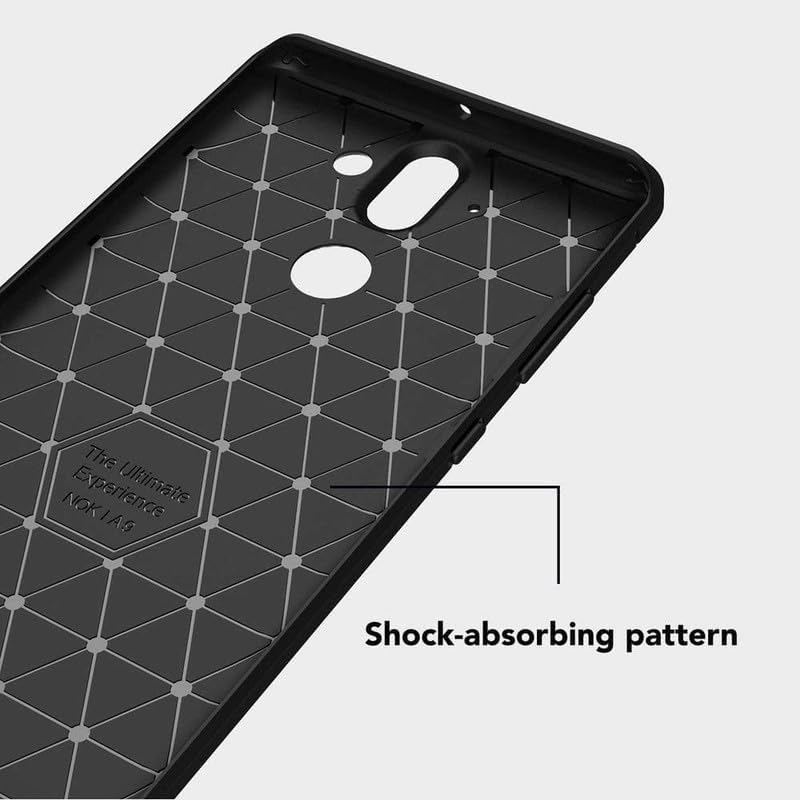 Image of Hybrid Carbon Fiber Back Case for Nokia 8 Sirocco (Black)