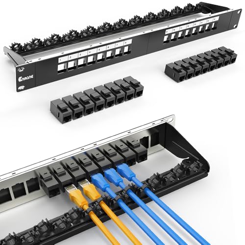 Panel de conexión de 16 puertos Cat6 para eliminar el desorden de cables en racks de red 1U