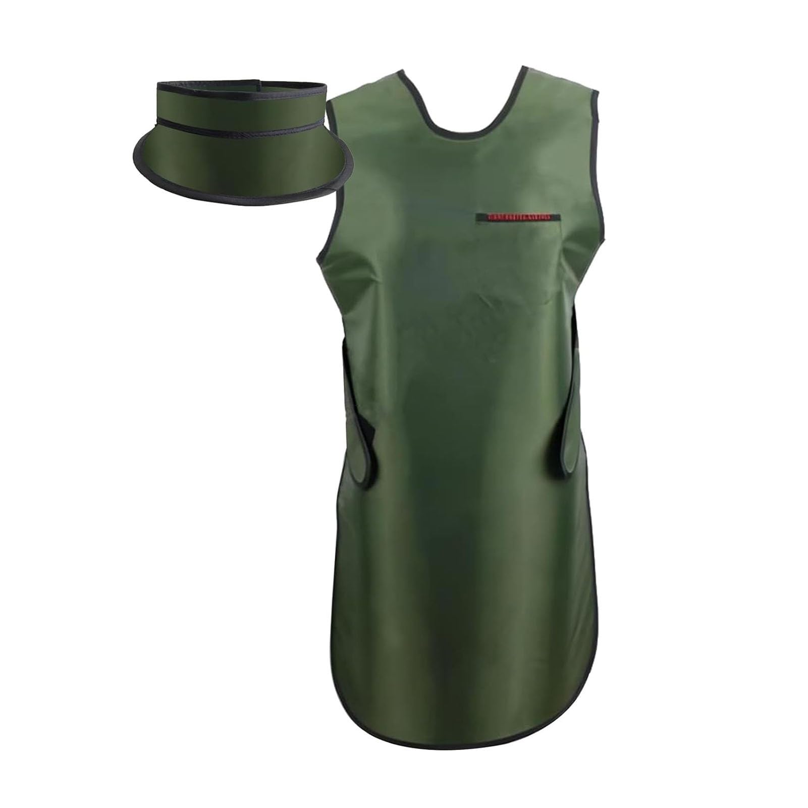 Delantal de Plomo Delantal De Plomo De 0,35 Mmpb con Collar De Protección Tiroidea para Rayos X, Juego De Traje De Plomo De Protección contra Radiación Dental, Ligero(Green,S)