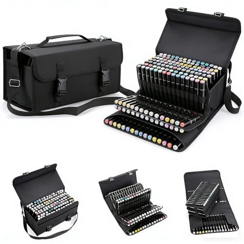 Estojo Escolar Dual Marker, Bolsa Para Lápis De Esboço E Desenho Capacidade 80 Cores, Ideal Sessões Campo