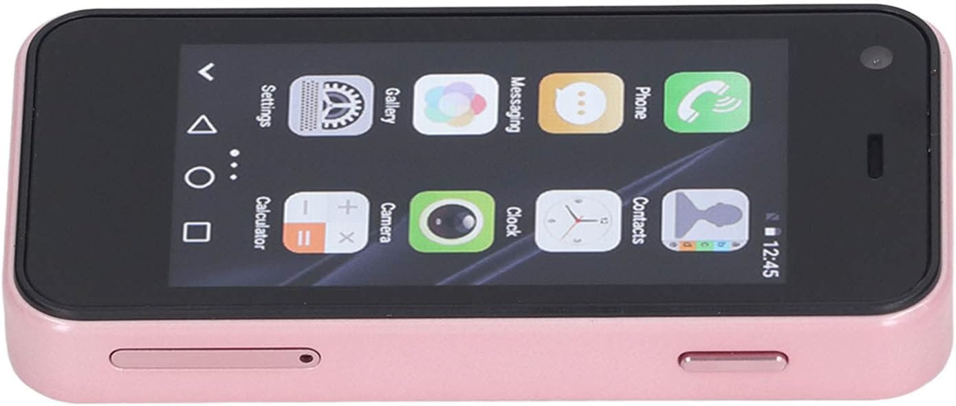 XS13 Mini Smartphone for Kids, 3G 2.5Inch Student Pocket Cellphone, 1GB RAM 8GB ROM 5MP Quad Core Dual SIM Cell Phone for Android, GPS Navigation, MP3, MP4, Calculator (Girl Pink)