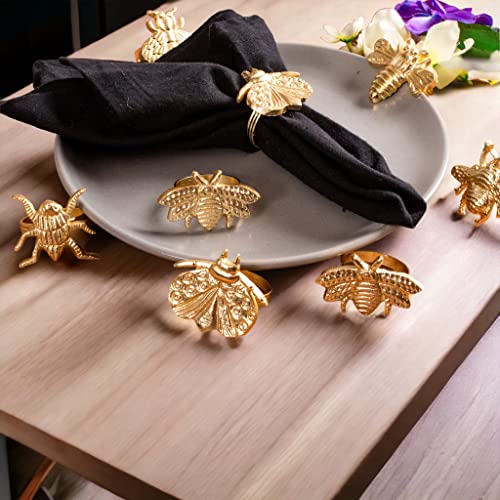 Round Napkin Holders, Napkin Rings Set Of 12, Serviette Ring Bulk Napkin Rings For Party Decoration, Dinning Table, Everyday, Family Gatherings - A Great Tabletop Décor - Gold #TOP5