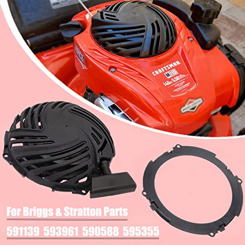 ZeeKee 591139 Recoil Pull Starter Assembly Compatible with Troy Bilt Craftsman TB110 TB200 140CC 150CC Engine Lawn Mower for BS 593959 595355 150-012 Rewind Starter