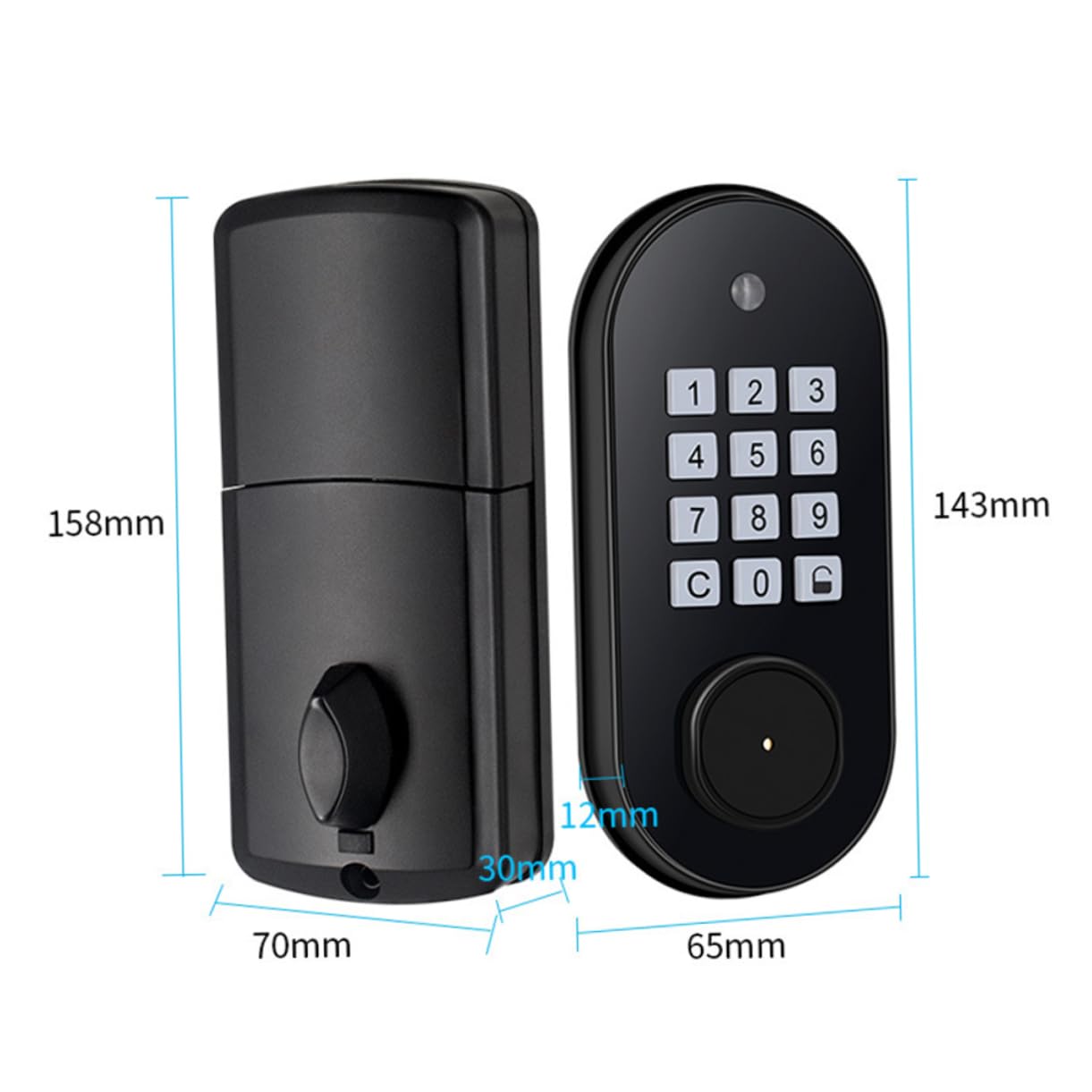 DOITOOL 1juego Cerradura Electrónica De Puerta Teclado Cerradura De Seguridad Keyless Cerrojo Instalación y Automática Por y Para Seguridad Del