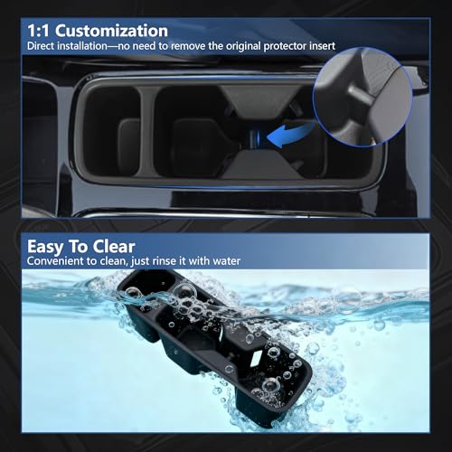 Image of Cup Holder Inserts for 2020-2025 Kia Telluride Accessories, Non-Slip TPE Center Console Cup Holder Protector Organizer for Telluride Interior Accessories
