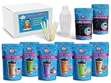 The Original ULTIMATE DIY Boba / Bubble Tea Kit, 60+ Drinks, 6 Flavors, Boba Pearls, Straws and Shak
