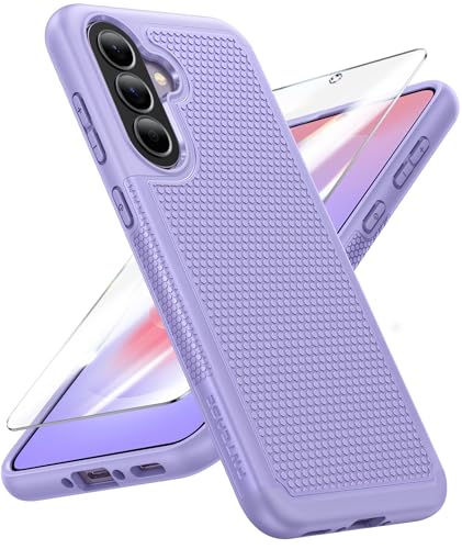 Image of FNTCASE for Galaxy A37-5G Phone Case - Samsung Military Grade Drop Protection Cases, 14ft Drop Tested, Screen Protector Included, Anti-Slip Textured, TPU+PC Dual Layer Shockproof Cover (Light Purple)