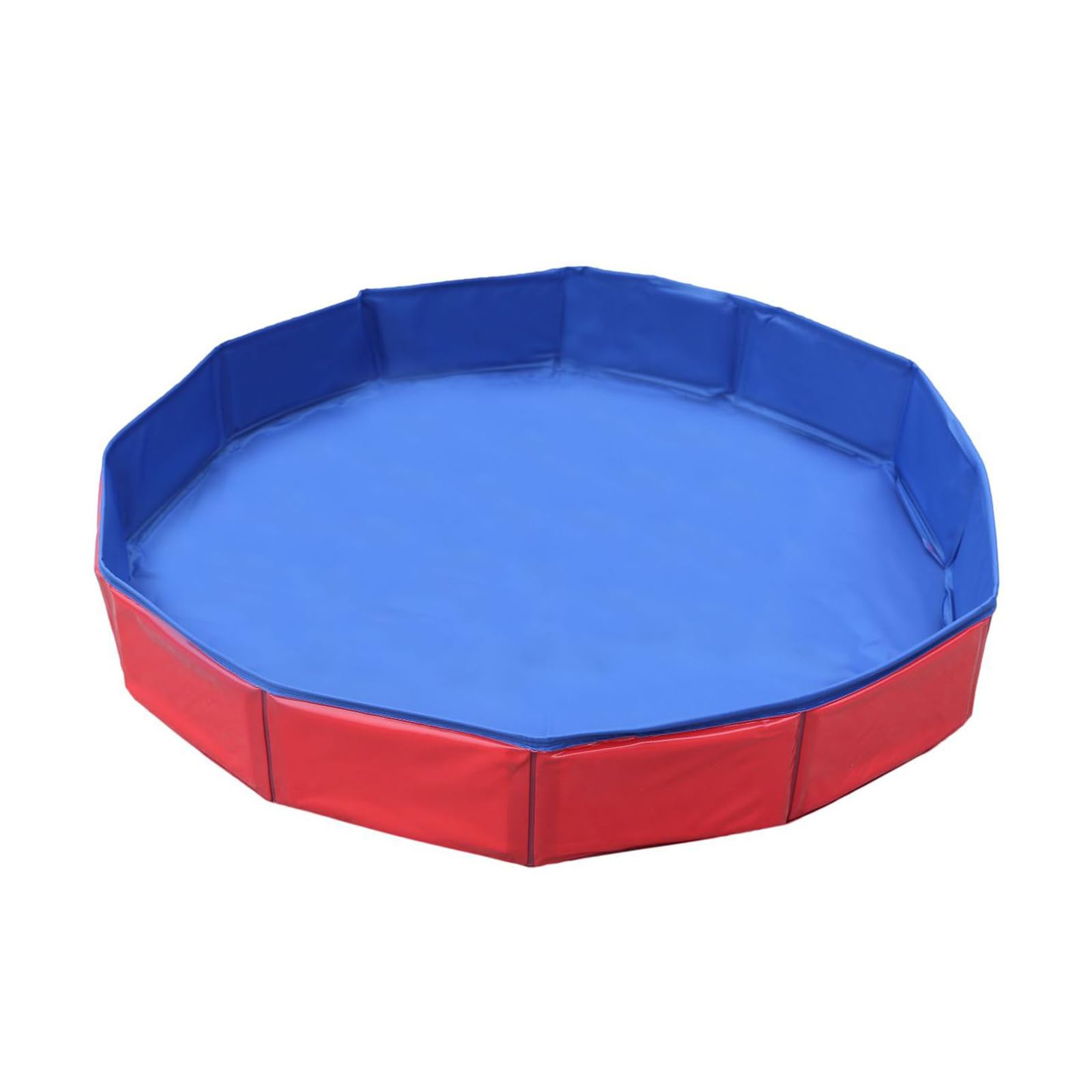 Dog Paddling Pool 50x10cm, Foldable PVC Pet Pool for Small Dogs