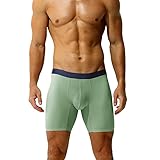 Générique Mens Ice Silk Super Long Short Legging Slip Haute élasticité sans Couture en Forme de U Convexe Culotte Plate Sport Confortable (Vert Clair,L)